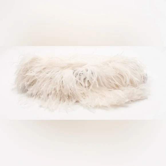 ✨✨✨HOST PICK✨✨✨ OFF-WHITE Leather & Ostrich Feathers Bum Bag Large Pre-Owned - Picture 2 of 12